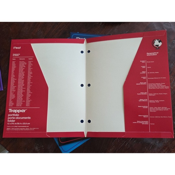 Vtg 6 Pack Mead Trapper Keeper Portfolio 2 Pocket 3 Ring Color Folders 1996 READ - Picture 5 of 16